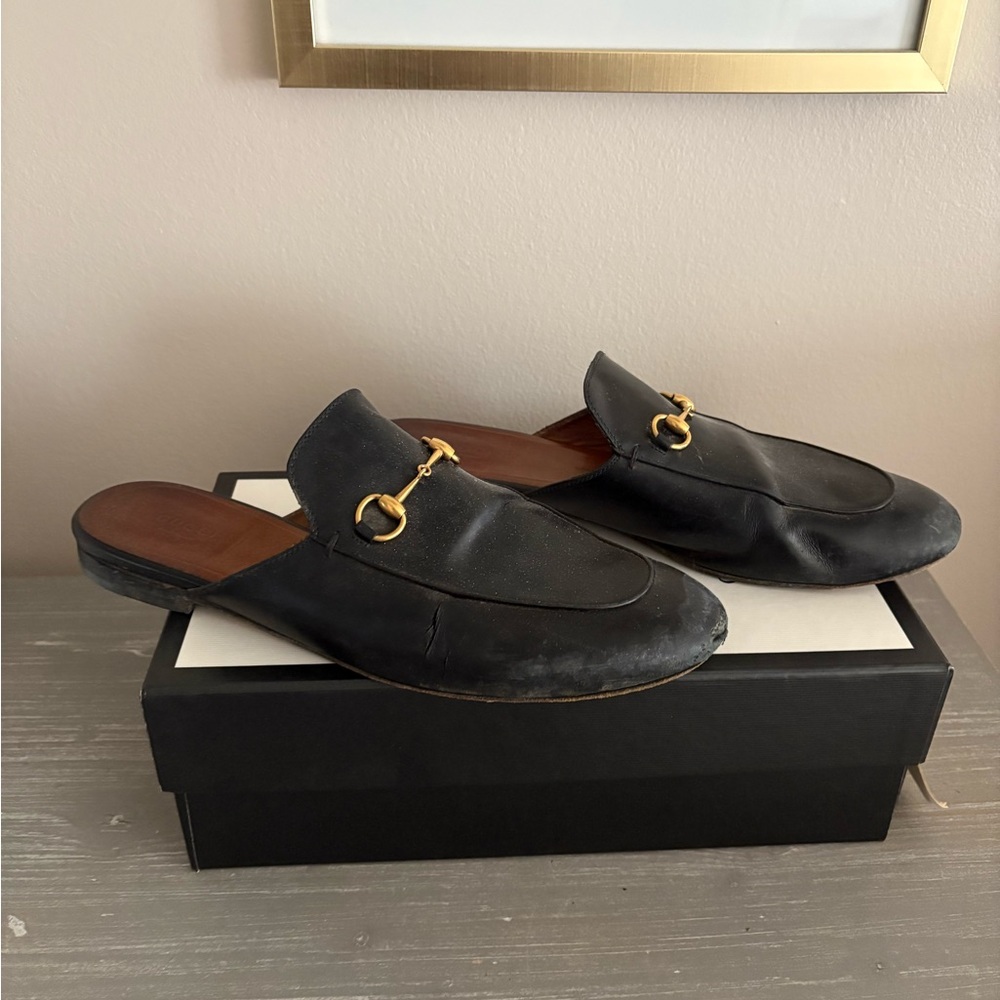 Gucci Women Princetown Leather Mules 42 - Picture 9 of 11